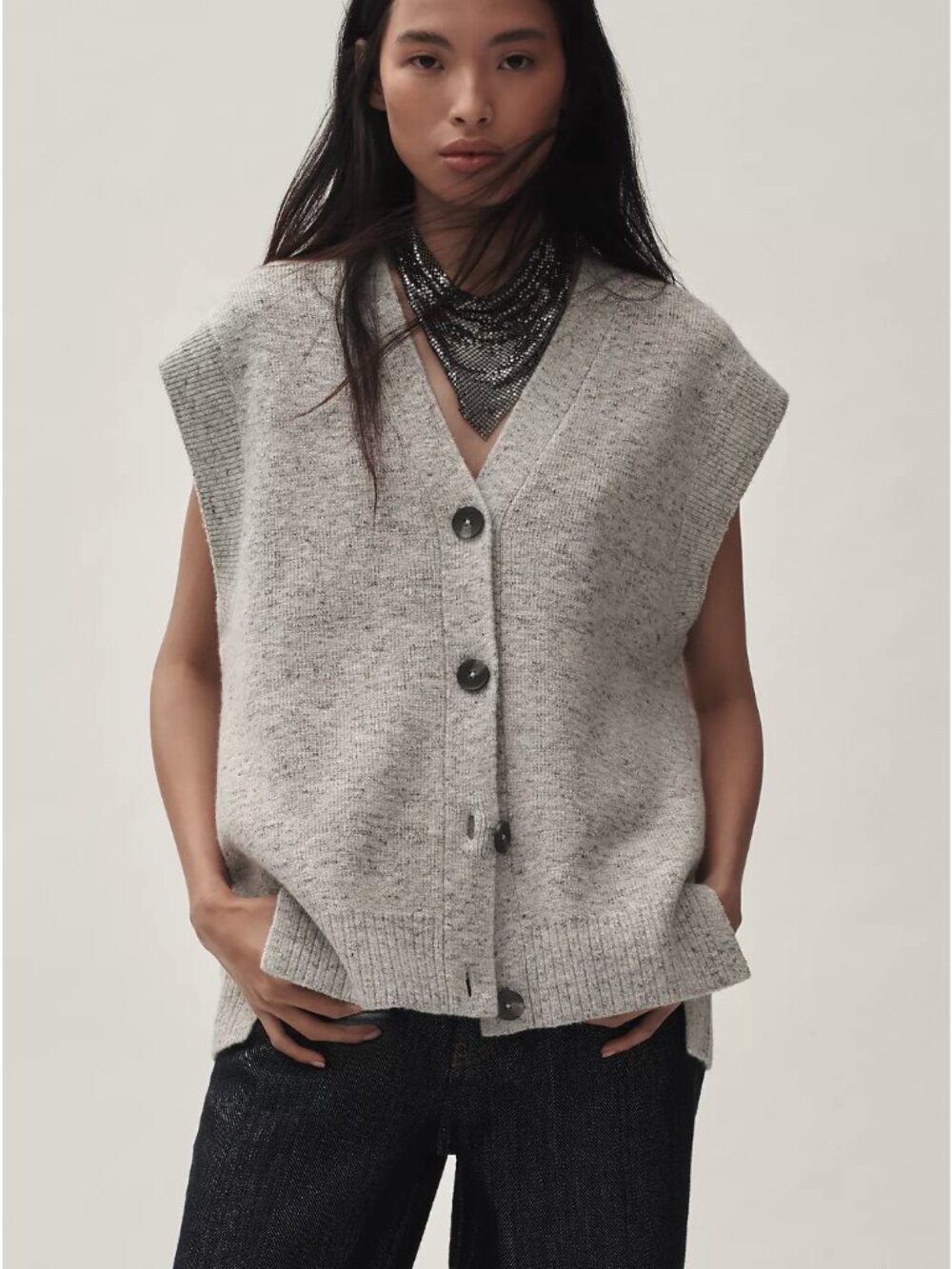 By Anthropologie Button-Front Sweater Vest